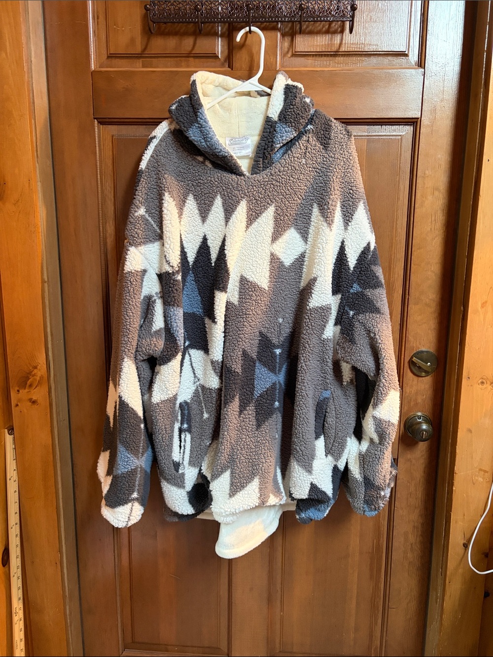 Coleman Unisex Oversized Cream Throw Blanket Hoodie